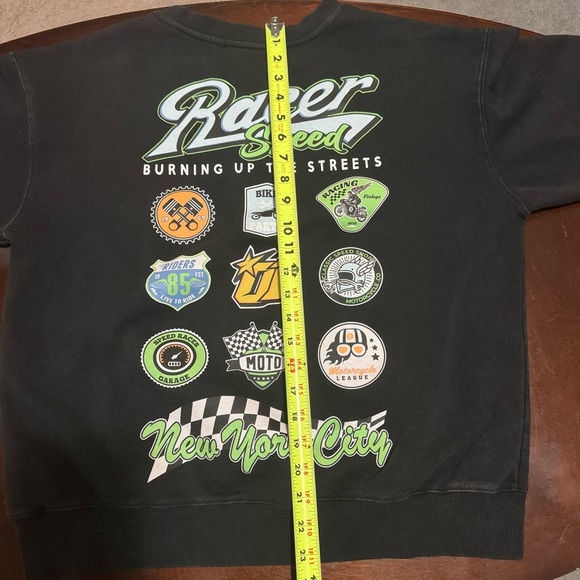 Vtg 2001 Motorcycle Racing Sweatshirt Forever 21 Black 2-Sided Men’s L Racer HTF - Picture 7 of 14